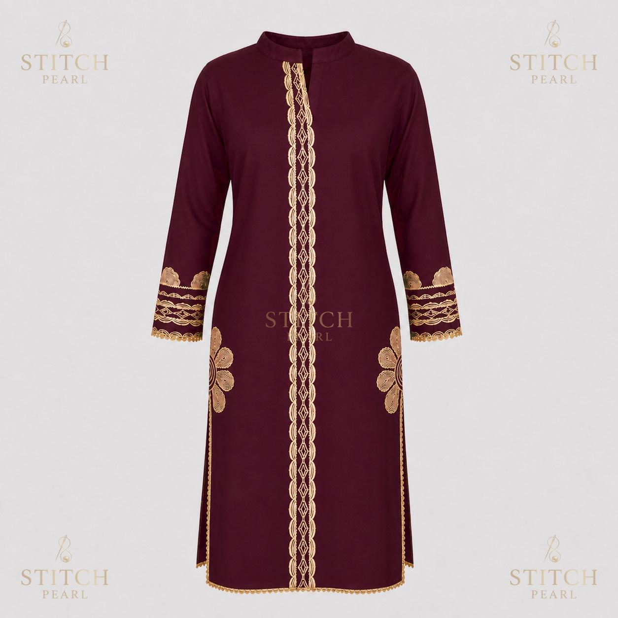 Stitch Pearl Guldasta Mehron Embroidered Kurta